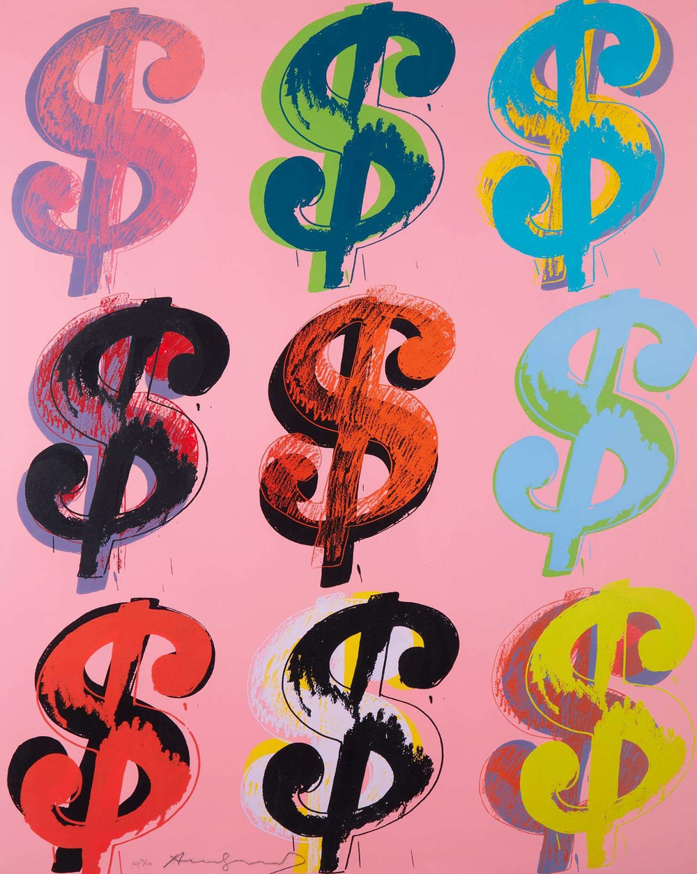 Andy Warhol Dollar Sign Quad Black | Guy Hepner