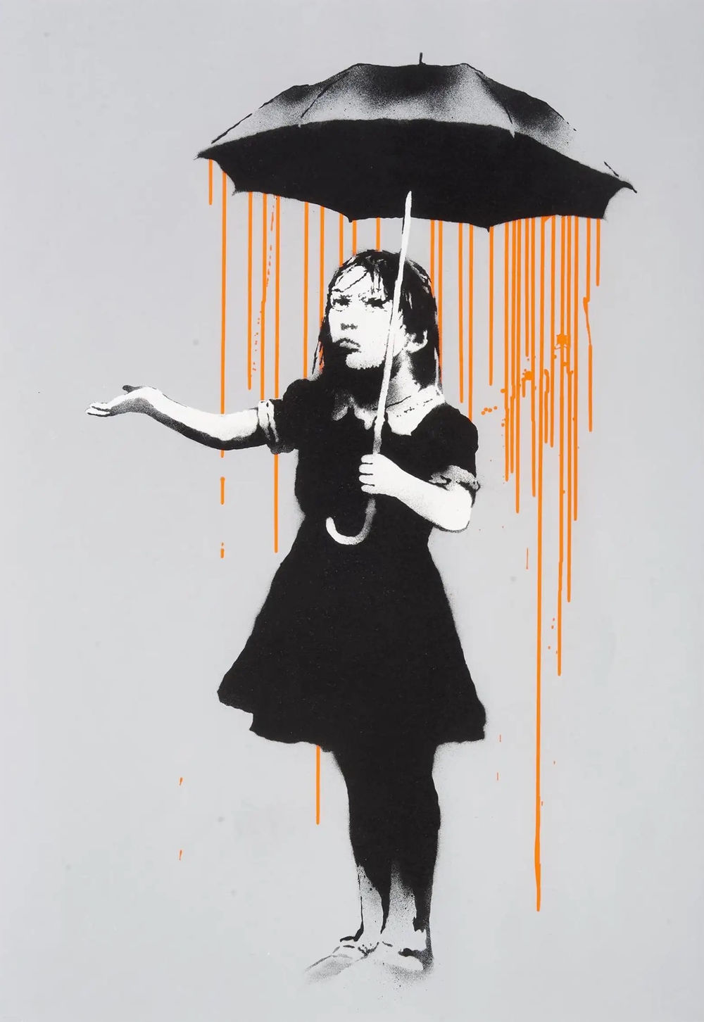 Banksy NOLA Umbrella Girl Green Rain, 2006 | Guy Hepner