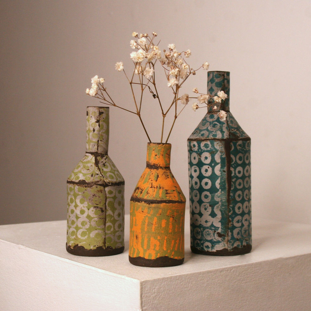 Elly Wall - Sage, Orange & White Bud Vase