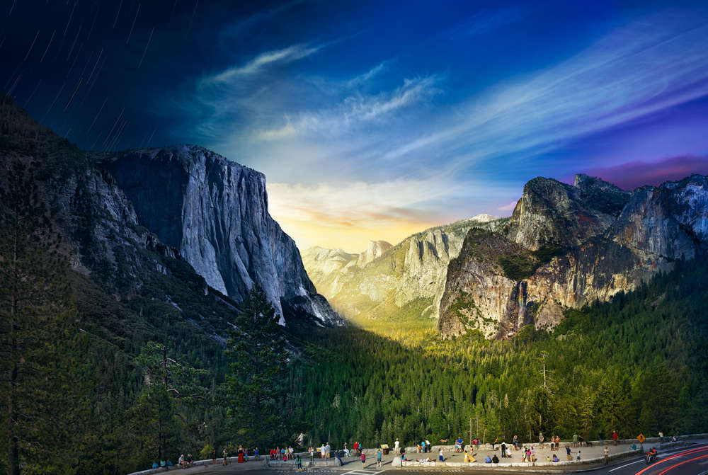 Stephen Wilkes, Tunnel View, Yosemite National Park, Day to Night, 2014