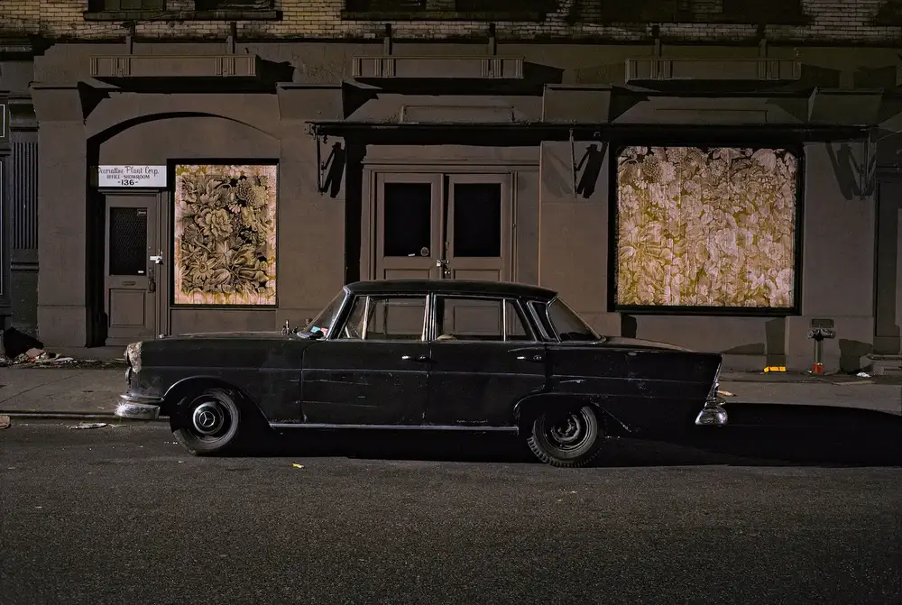 Langdon Clay, Floral Designer Car, Mercedes Sedan, in the Twenties Near Broadway, 1976