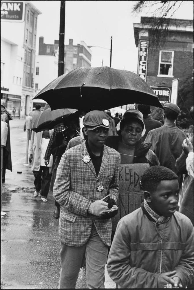 Danny Lyon, Civil Rights Series Hattiesburg, MS. 1964. Fannie Lou HAMER, evicted from her home for applying to vote, demonstrates for voter registration., 1962