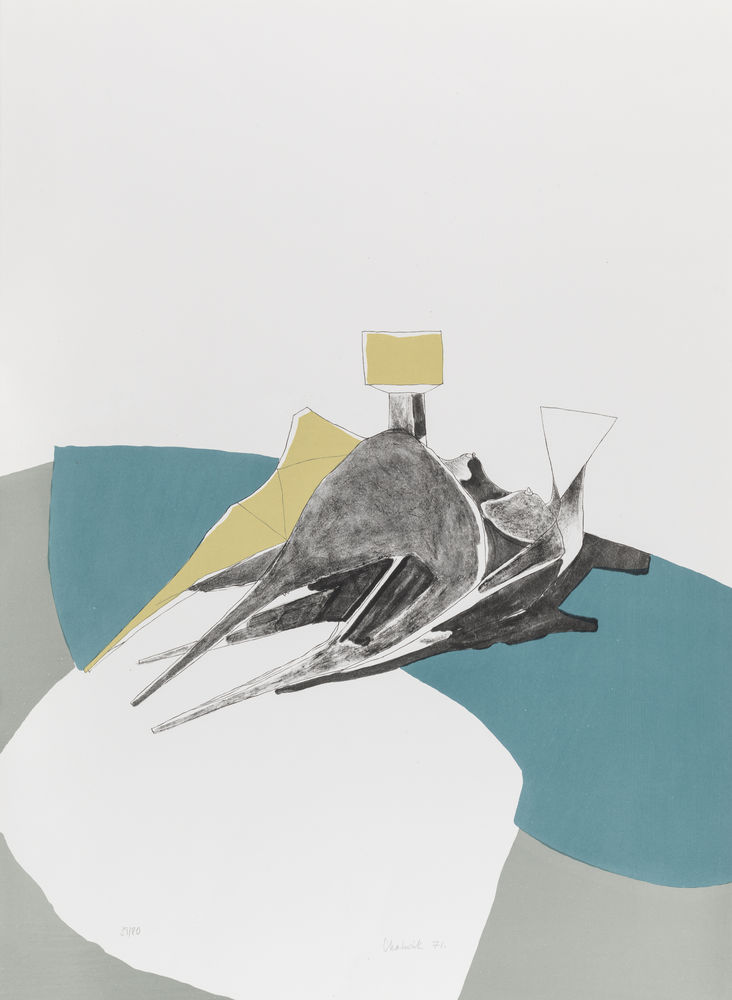 Lynn Chadwick Homage to Picasso (With Gold) , 1971 Lithograph 76.5 x 56 cm unframed 30 1/8 x 22 1/8 in Edition 39 of 80