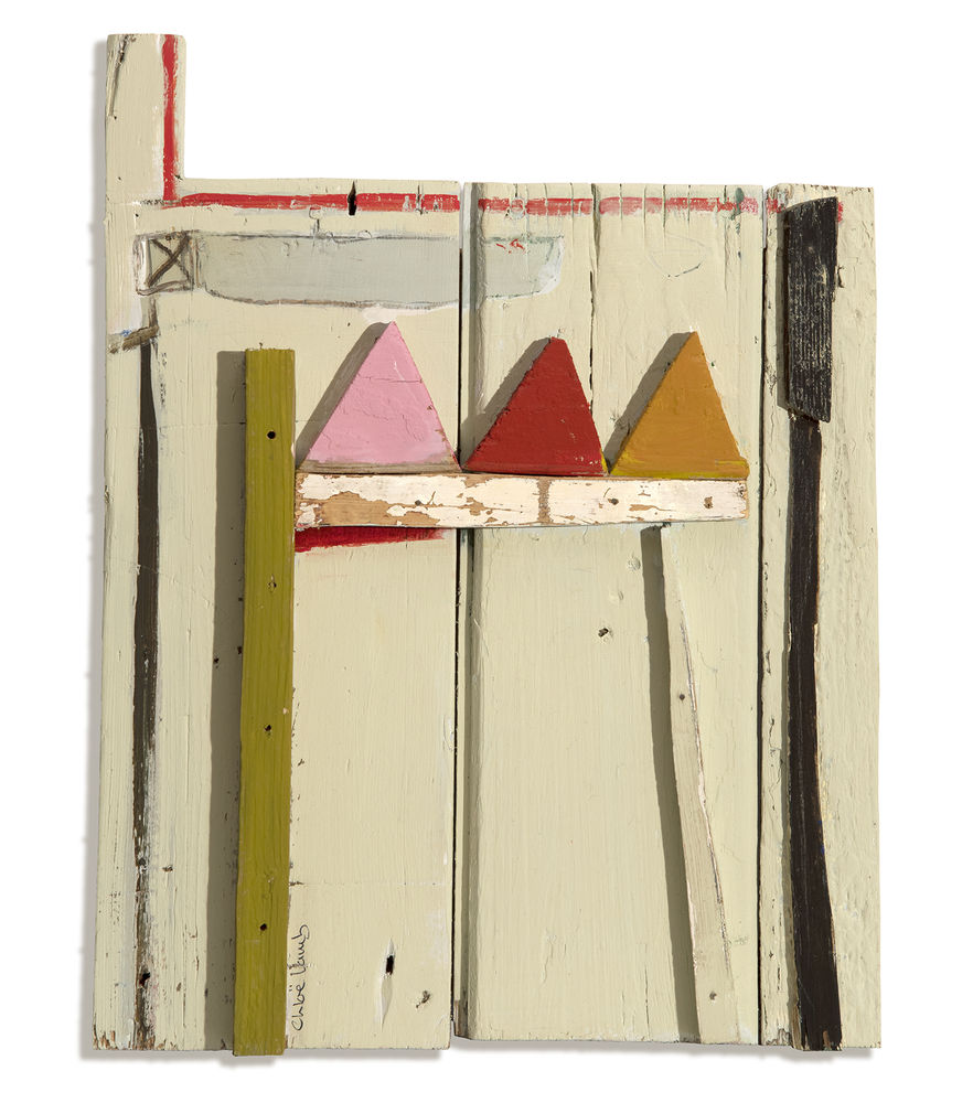 Chloë Lamb, The Fair, 2020, Mixed media on wood, 19 x 14 3/4 inches