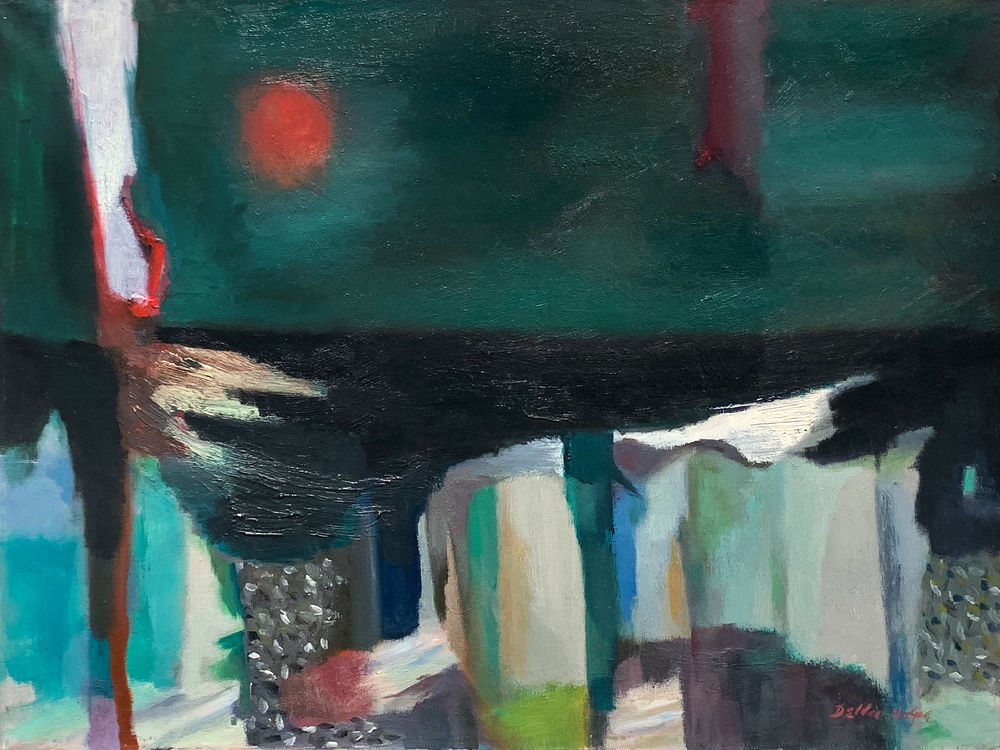 Weather Beaten Docks, 1953-54, Oil on canvas, 18 x 24 inches