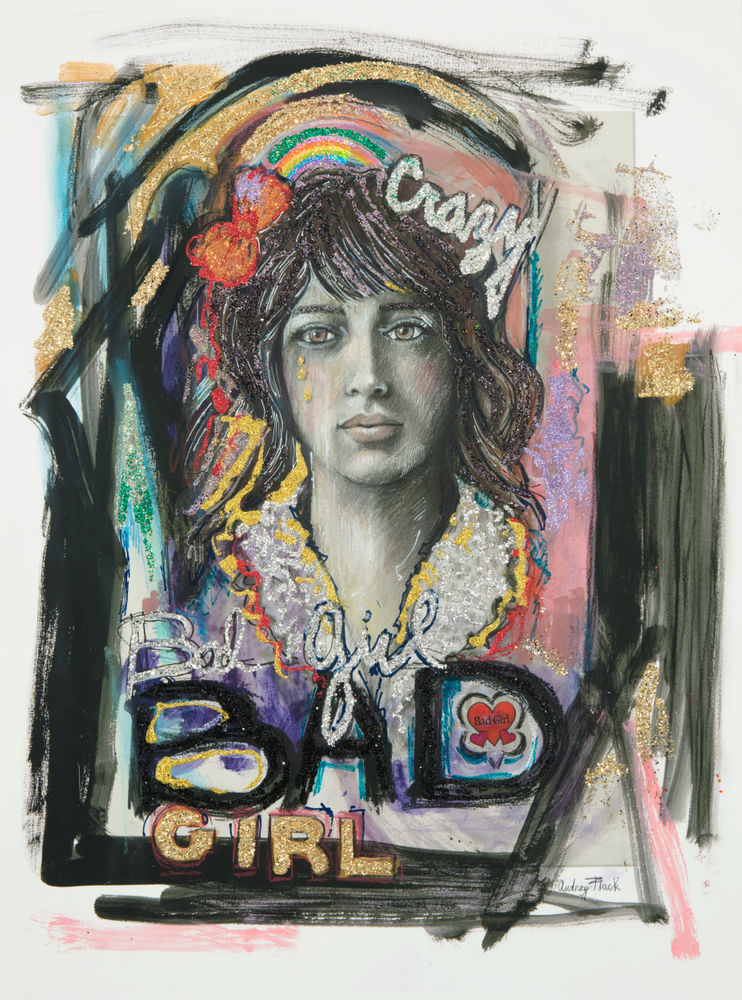 Crazy Bad Girl, 2017, Digital pigment print with mixed media, 24 x 17 7/8 inches