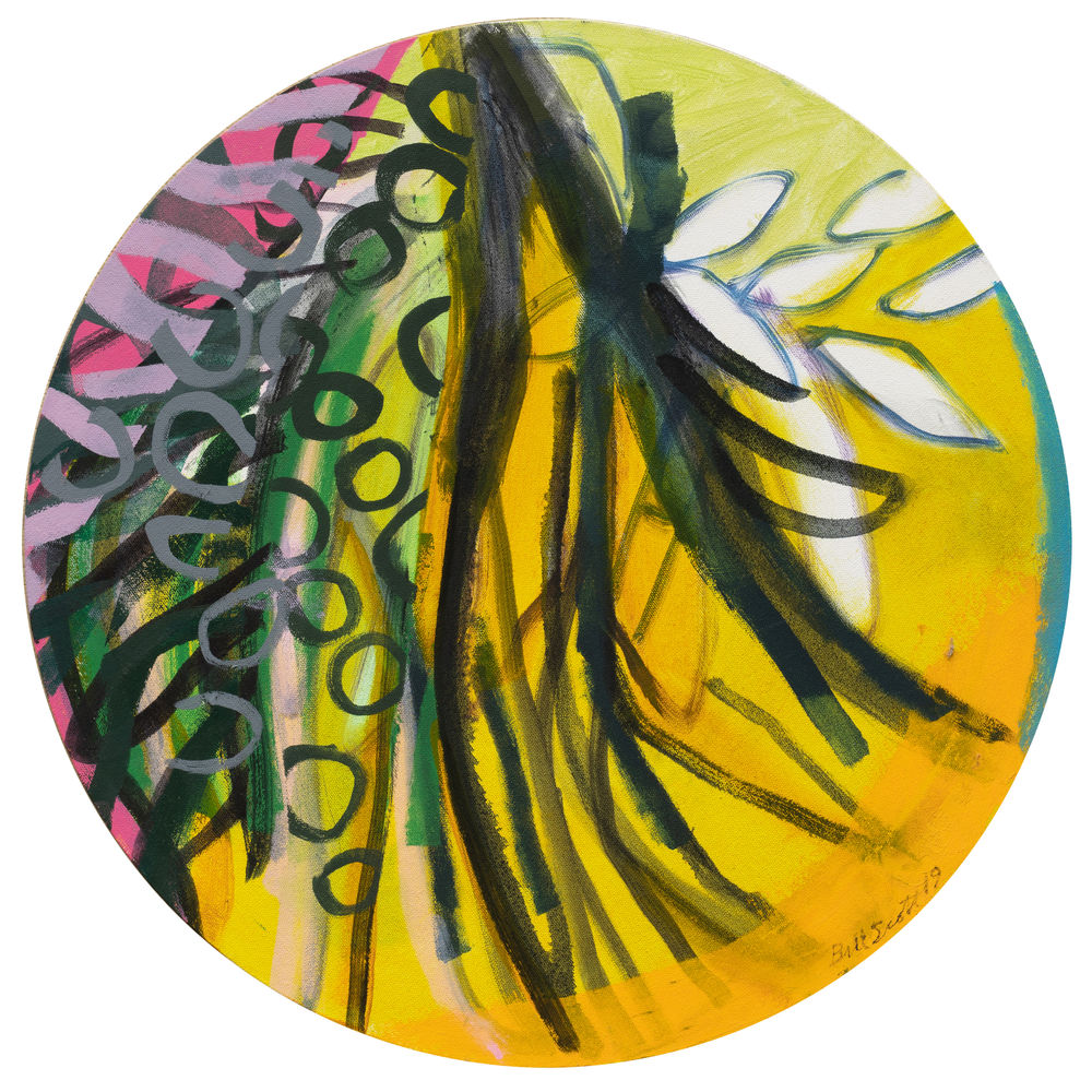 Sprig I, 2019, Oil on canvas, 20 inches round
