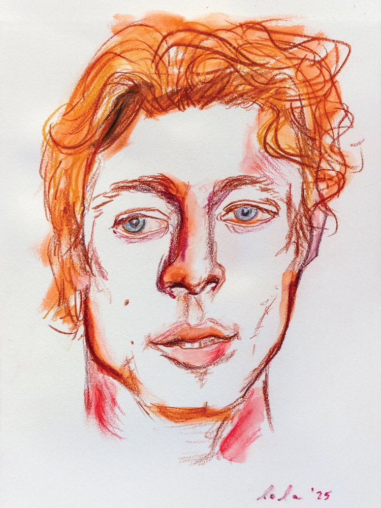 Lola Montes  Portrait of Jeremy, 2025  colored pencils on paper  11 x 18 inches