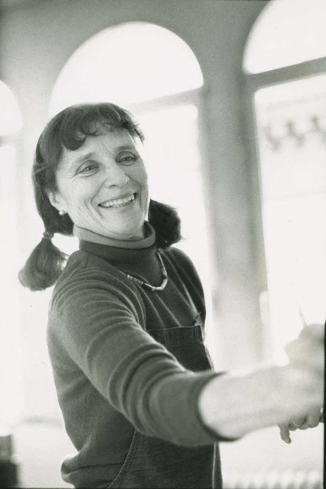 Emily Mason in her studio, 1996.

Image by&amp;nbsp;Rolf Gibbs.
