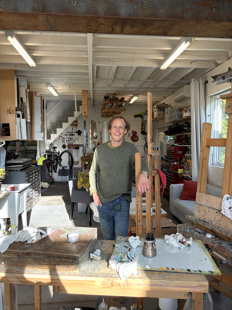 Peter Van Dyck in his Studio