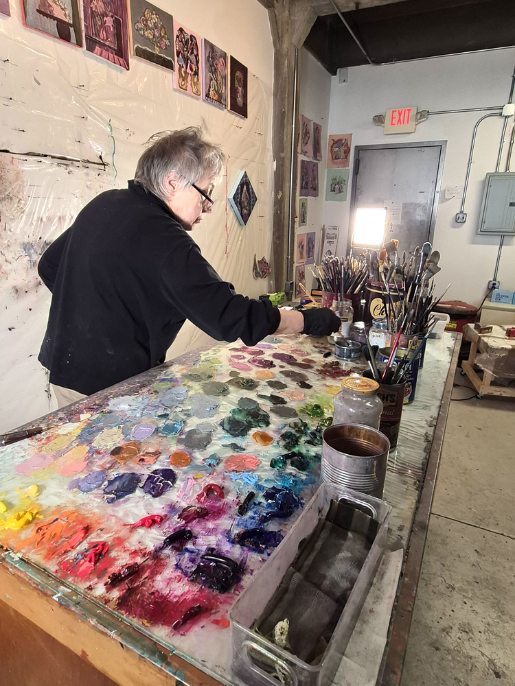 Marilyn Holsing working in studio