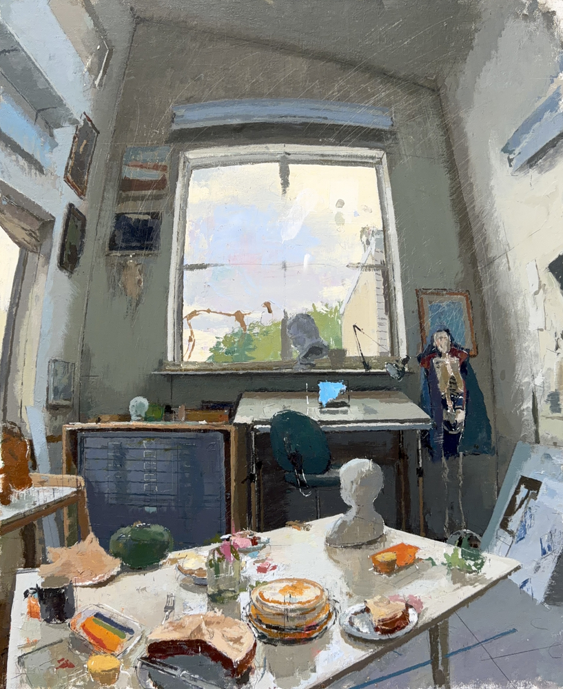 Studio Interior with Cakes,

20&amp;quot; x 16&amp;quot;

Oil On Linen Mounted On Panel
