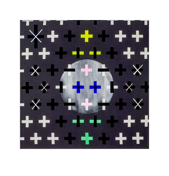 Janet Jones | Who's Watching Who | Acrylic and gouache on printed canvas | 18 x 18 inches | 2023