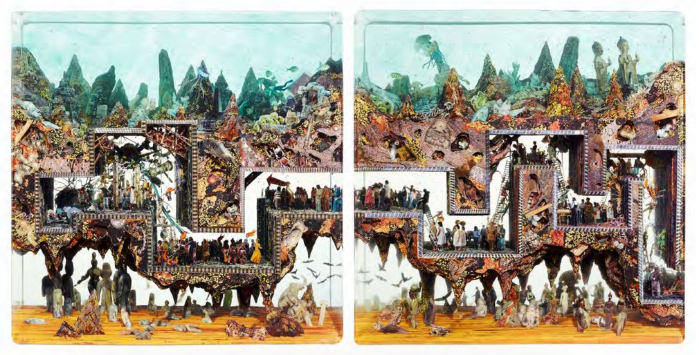 Dustin Yellin Study for a Tunnel to the Center of the World, 2017