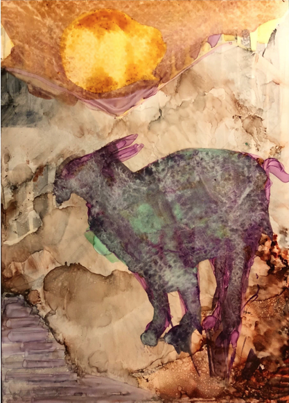 Gazelle,&nbsp;2019, Ink and watercolor on paper