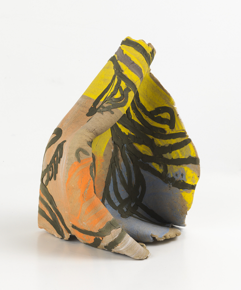 Portrait en Vert avec &nbsp;T&acirc;che&nbsp;Orange, 2014, Ceramic
