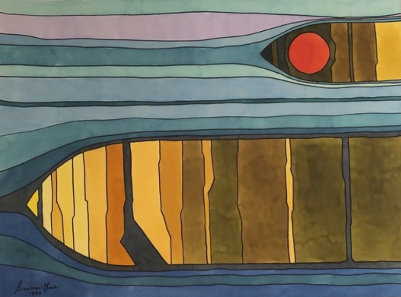 Underwater, 1993 Pen, ink &amp;amp; water colour on paper