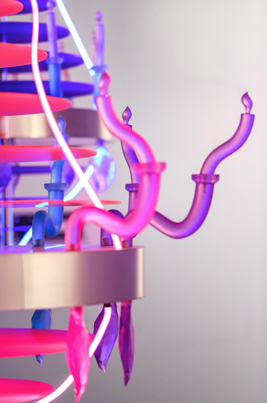Detailed View of Soheil Rad's The Crown (Chandelier Series), 2023.&nbsp;