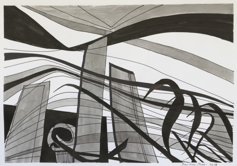 Untitled, 2018, Pen, china ink and felt on paper