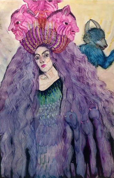 Wash Your Hair Carefully,&nbsp;2020, Ink and watercolor on paper