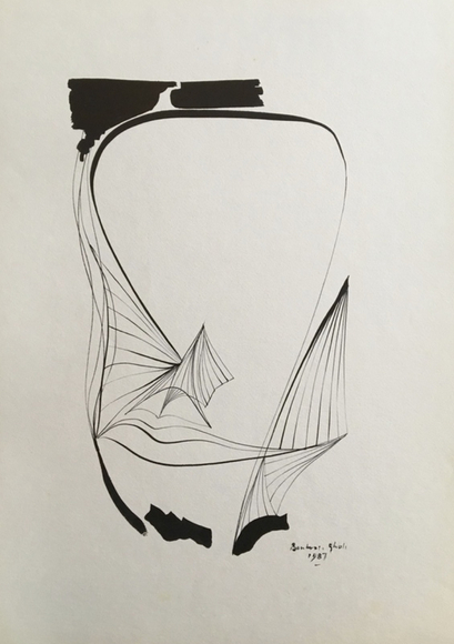 Untitled, 1987, China Ink on paper