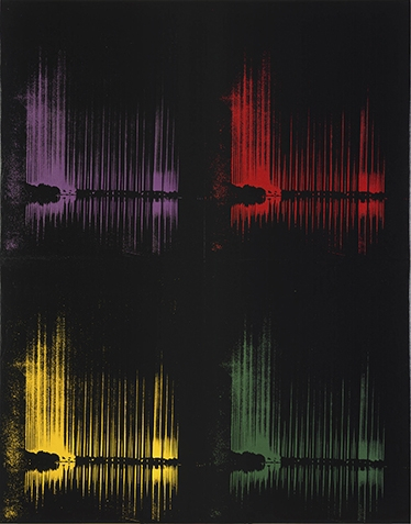 Andy Warhol Reflected (purple, red, green and yellow on black),&nbsp;1982
