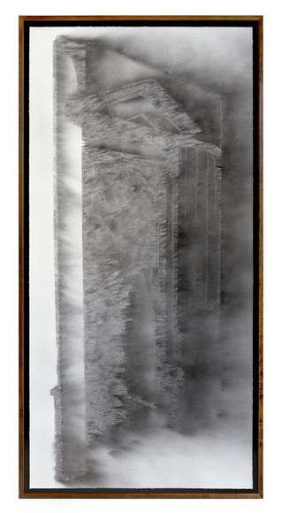 Nick Vaughan &amp; Jake Margolin Topeka, 2025 charcoal powder and wind on paper 93 x 45 inches