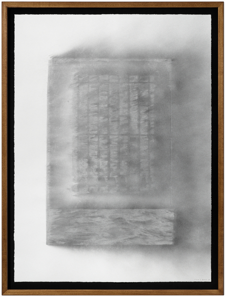 Nick Vaughan &amp; Jake Margolin Jug 1, 2025 charcoal powder and wind on paper 45 x 33 inches