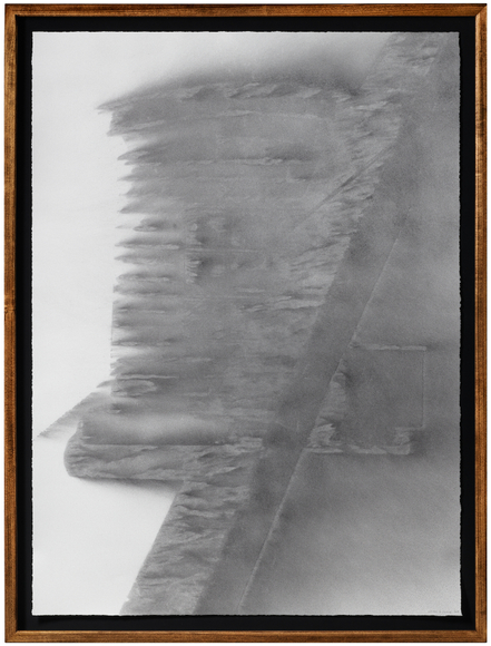 Nick Vaughan &amp; Jake Margolin Redhead, 2025 charcoal powder and wind on paper 45 x 33 inches