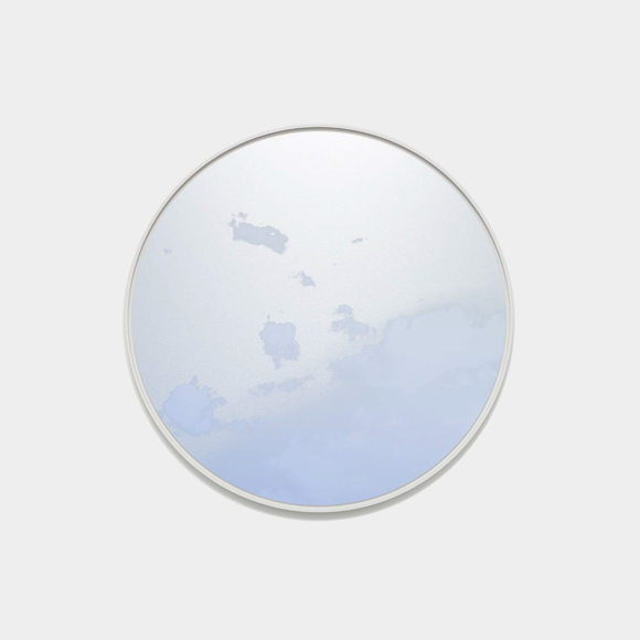 Miya Ando, Morning Cloud (Asagumo) With Mist August 10 2024 7:02 AM NYC, 2024, ink on aluminum composite, 36 x 36 inches/92 x 92 cm