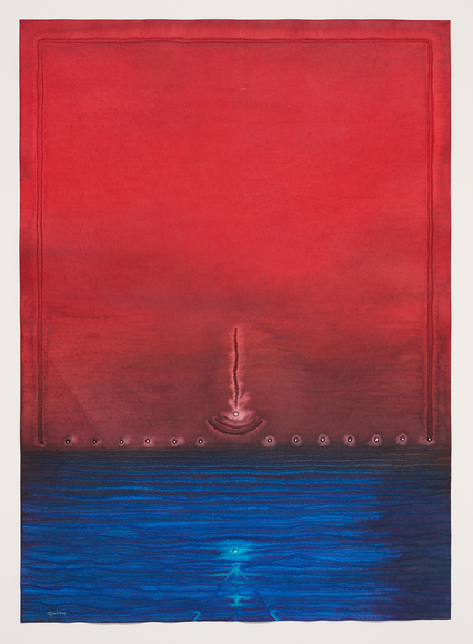 Vidya IV, 2009, ink and dye on paper, 55 x 39 inches/139.7 x 99.1 cm