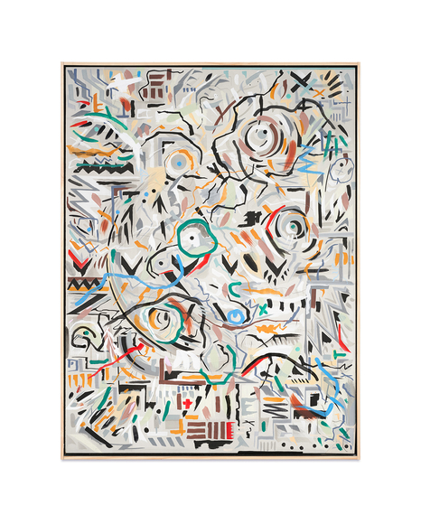 Too Late for All That, 2026, acrylic ink, graphite, India ink on Sheetrock panels in artist&rsquo;s frame, 49 x 37 inches/124.5 x 94 cm