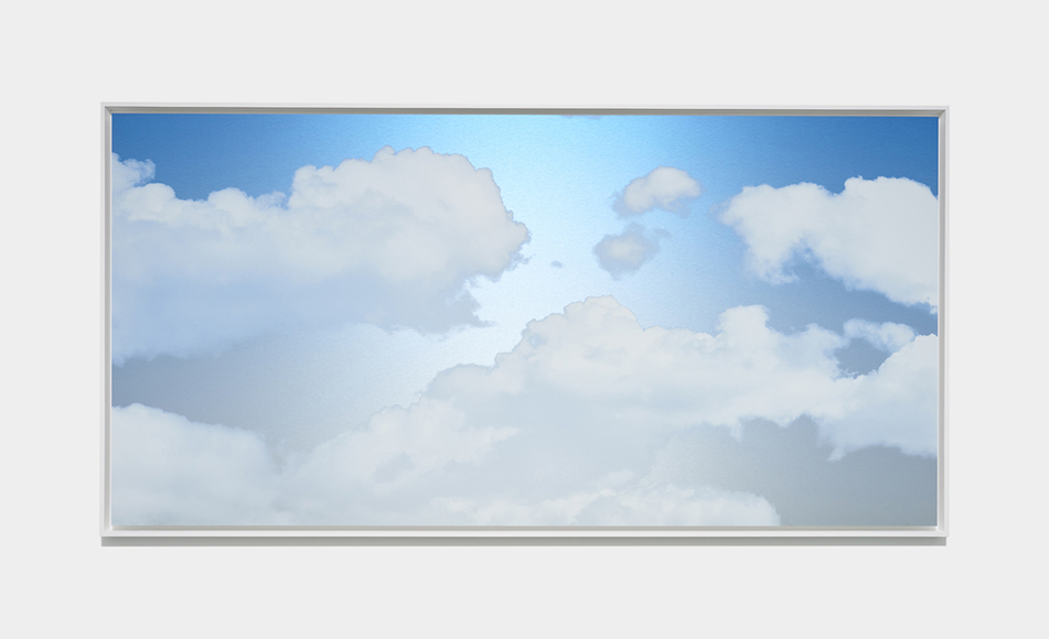 Unkan (Ma or Empty Space Between The Clouds) January 19 2025 Tokyo 2:08 PM, 2025, ink on aluminum composite, 50 x 98 inches/127 x 248.9 cm