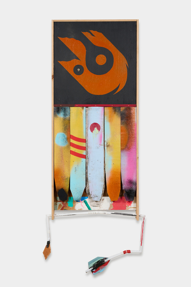 It&rsquo;s Not About Justice, 2026, mixed media, 38 x 16 inches/96.5 x 40.6 cm