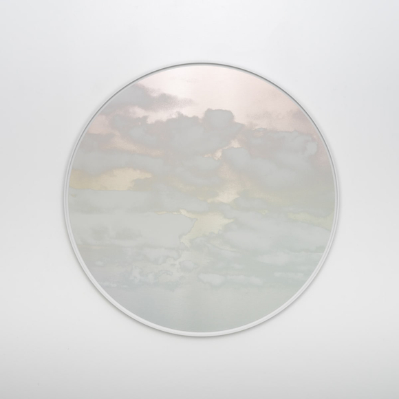 Unkai (Sea Of Clouds) November 26, 2021 4:18 PM Santa Cruz, 2021, ink on aluminum composite, 41 x 41 inches/104 x 104 cm