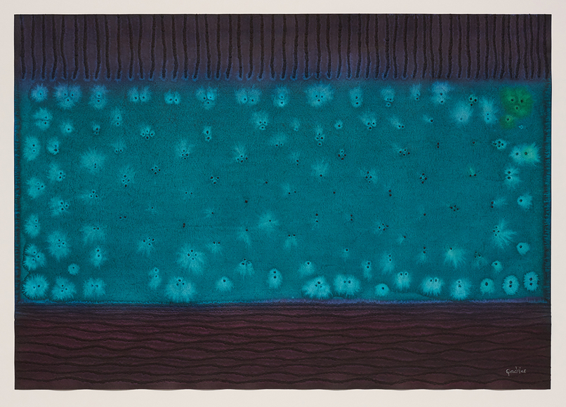 Pranaya II, 2008, ink and dye on paper, 27 x 39 inches/69 x 99 cm