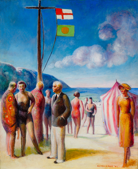 GUY P&Egrave;NE DU BOIS (1885&ndash;1958), "Beach at Deauville," 1926. Oil on canvas, 22 x 18 in. (detail).