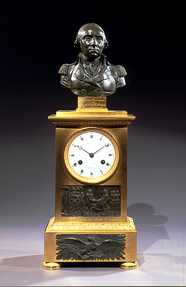 Washington Clock with Relief of Cornwallis Resigning his Sword to Washington, before 1819
