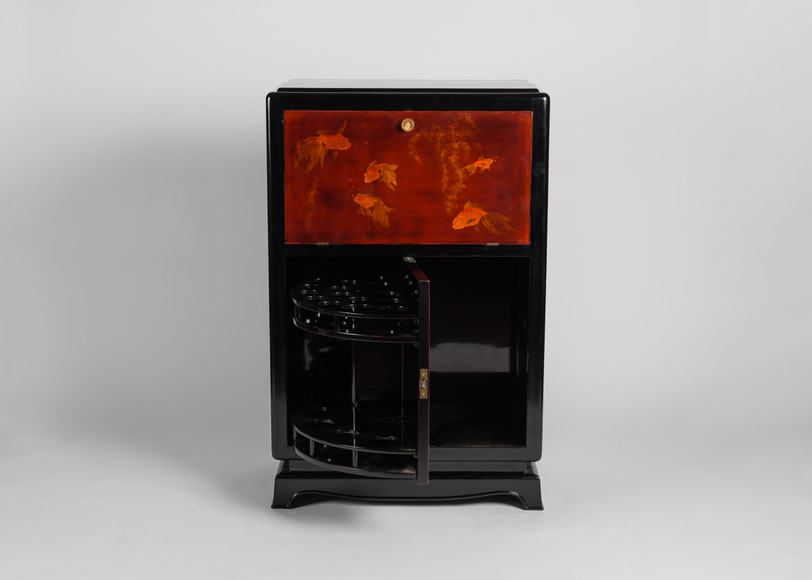 Early Art Deco Lacquered Bar Cabinet