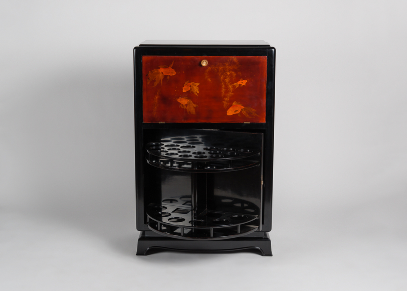 Early Art Deco Lacquered Bar Cabinet