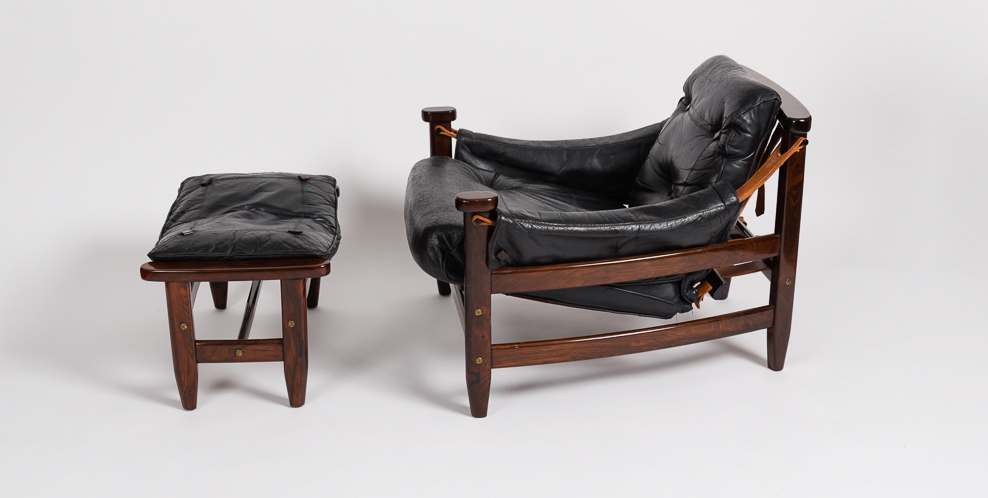 jean gillon brazilian armchair in black leather