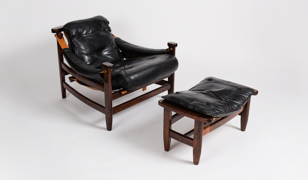 jean gillon brazilian armchair in black leather