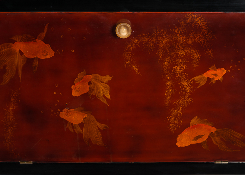 Early Art Deco Lacquered Bar Cabinet