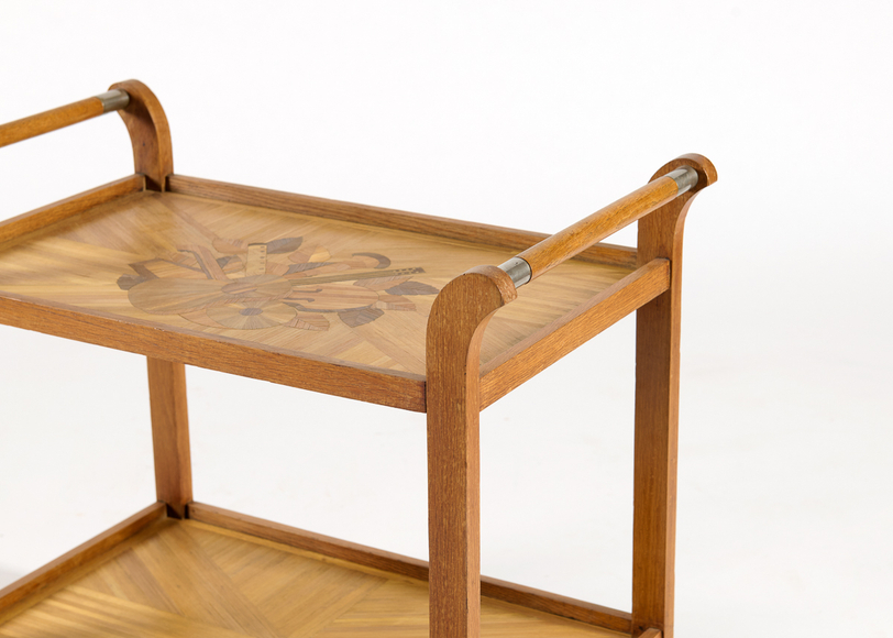 Groult serving table marquetry