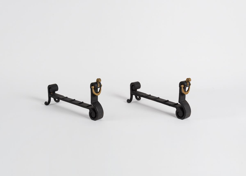 wrought iron andirons