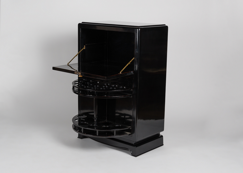 Early Art Deco Lacquered Bar Cabinet