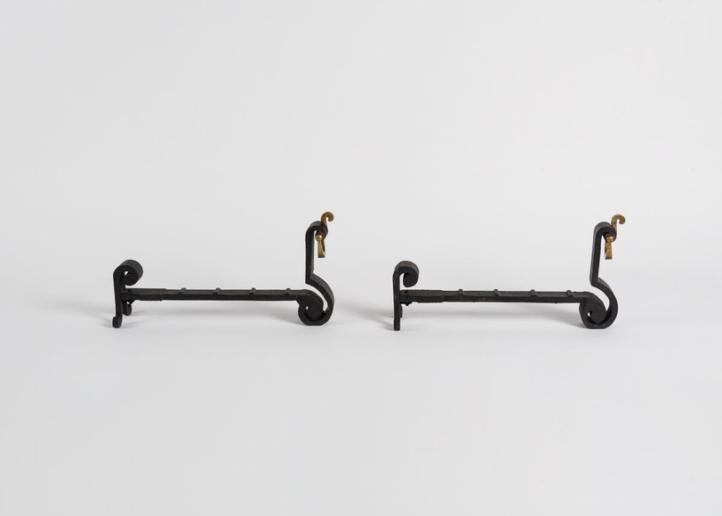 wrought iron andirons