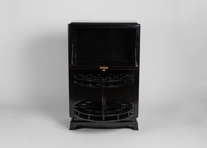 Early Art Deco Lacquered Bar Cabinet