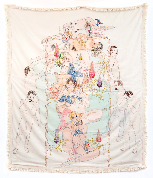 Embroidery of flowers