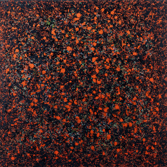 Freddy Styles Red Spots, 2015  Acrylic on canvas 30 x 30 inches Signed, titled, and dated on the verso